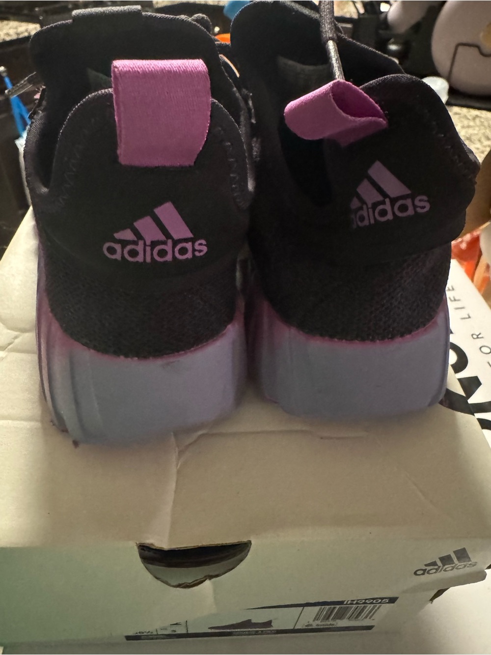 adidas Kids Black and Pink Athletic Sneakers
